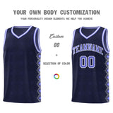Custom Navy Side Blocks Sports Uniform Basketball Jersey