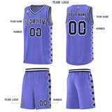 Custom Purple Side Blocks Sports Uniform Basketball Jersey