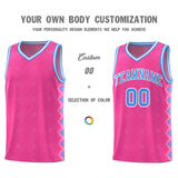 Custom Pink Side Blocks Sports Uniform Basketball Jersey