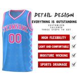 Custom Light Blue Side Blocks Sports Uniform Basketball Jersey