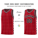 Custom Red Side Blocks Sports Uniform Basketball Jersey