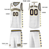 Custom White Side Blocks Sports Uniform Basketball Jersey
