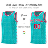 Custom Aqua Side Blocks Sports Uniform Basketball Jersey