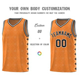 Custom Gold Orange Side Blocks Sports Uniform Basketball Jersey