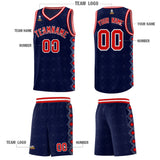 Custom Navy Side Blocks Sports Uniform Basketball Jersey