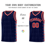 Custom Navy Side Blocks Sports Uniform Basketball Jersey