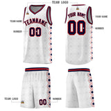 Custom White Side Blocks Sports Uniform Basketball Jersey