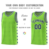 Custom Neon Green Side Blocks Sports Uniform Basketball Jersey