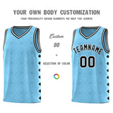 Custom Light Blue Side Blocks Sports Uniform Basketball Jersey