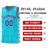 Custom Sky Blue Side Blocks Sports Uniform Basketball Jersey