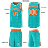 Custom Aqua Side Blocks Sports Uniform Basketball Jersey