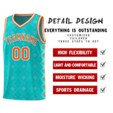 Custom Aqua Side Blocks Sports Uniform Basketball Jersey