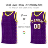 Custom Purple Side Blocks Sports Uniform Basketball Jersey