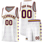 Custom White Side Blocks Sports Uniform Basketball Jersey