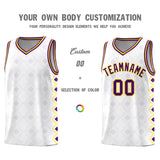 Custom White Side Blocks Sports Uniform Basketball Jersey