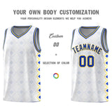 Custom White Side Blocks Sports Uniform Basketball Jersey
