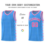 Custom Light Blue Side Blocks Sports Uniform Basketball Jersey