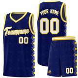 Custom Navy Side Blocks Sports Uniform Basketball Jersey