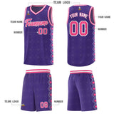 Custom Purple Side Blocks Sports Uniform Basketball Jersey