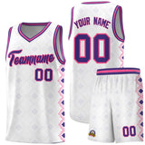 Custom White Side Blocks Sports Uniform Basketball Jersey