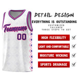 Custom White Side Blocks Sports Uniform Basketball Jersey