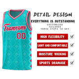 Custom Aqua Side Blocks Sports Uniform Basketball Jersey