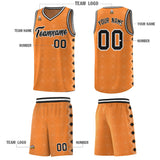 Custom Gold Orange Side Blocks Sports Uniform Basketball Jersey