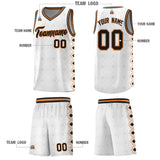 Custom White Side Blocks Sports Uniform Basketball Jersey