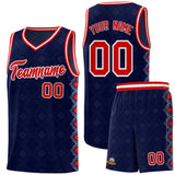 Custom Navy Side Blocks Sports Uniform Basketball Jersey