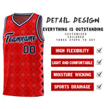 Custom Red Side Blocks Sports Uniform Basketball Jersey