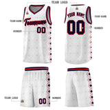 Custom White Side Blocks Sports Uniform Basketball Jersey