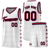 Custom White Side Blocks Sports Uniform Basketball Jersey