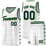 Custom White Side Blocks Sports Uniform Basketball Jersey
