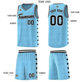 Custom Light Blue Side Blocks Sports Uniform Basketball Jersey