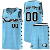 Custom Light Blue Side Blocks Sports Uniform Basketball Jersey