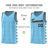 Custom Light Blue Side Blocks Sports Uniform Basketball Jersey