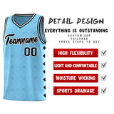 Custom Light Blue Side Blocks Sports Uniform Basketball Jersey