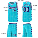 Custom Sky Blue Side Blocks Sports Uniform Basketball Jersey