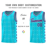 Custom Sky Blue Side Blocks Sports Uniform Basketball Jersey