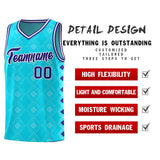 Custom Sky Blue Side Blocks Sports Uniform Basketball Jersey