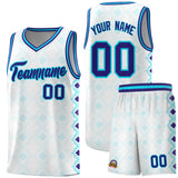 Custom White Side Blocks Sports Uniform Basketball Jersey