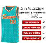 Custom Aqua Side Blocks Sports Uniform Basketball Jersey
