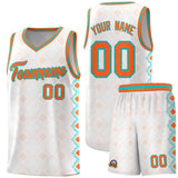 Custom White Side Blocks Sports Uniform Basketball Jersey