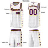 Custom White Side Blocks Sports Uniform Basketball Jersey
