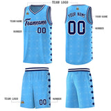 Custom Light Blue Side Blocks Sports Uniform Basketball Jersey