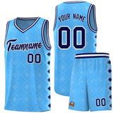 Custom Light Blue Side Blocks Sports Uniform Basketball Jersey