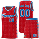 Custom Red Side Blocks Sports Uniform Basketball Jersey