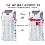 Custom White Side Blocks Sports Uniform Basketball Jersey