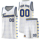 Custom White Side Blocks Sports Uniform Basketball Jersey