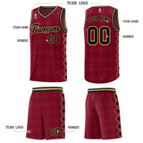 Custom Crimson Side Blocks Sports Uniform Basketball Jersey